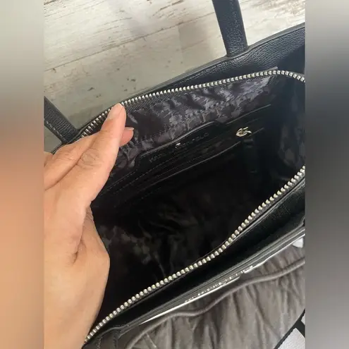 Karl Lagerfeld Paris Mini Tote Leopard Crossbody – Black/Grey