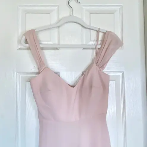 Birdy Grey Devin Convertible Dress Chiffon Pale Blush Pink Size XS Bridesmaid