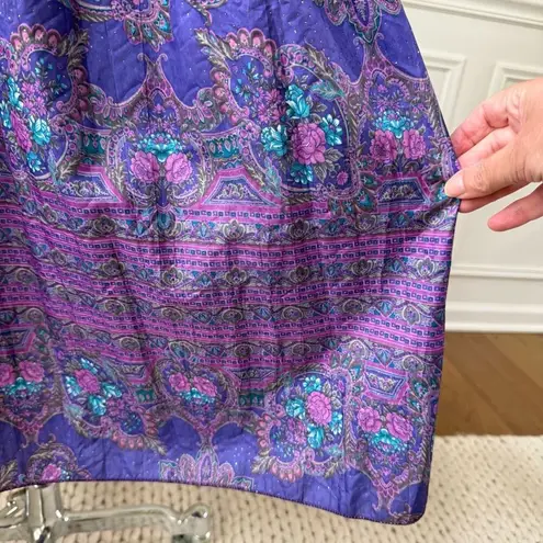 Vintage 80s Purple Strapless Smocked Top Sun Dress S