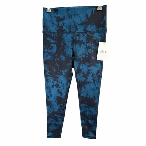 Fleo El Toro 25" Leggings Womens L Heather Navy Clouds High Rise Sporty Gym Yoga Blue Size L