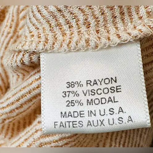 MISA Los Angeles Katia Metallic Rose Gold Stripe Mini Dress Size XS