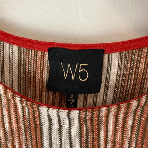 W5 Concepts Striped Gathered Knot Knit Sleeveless Tank Top