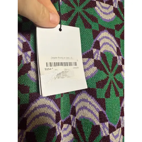 NWT Suncoo Jasper Pants β Vert Viscose Knit Jacquard, Size T1 (US S) Green