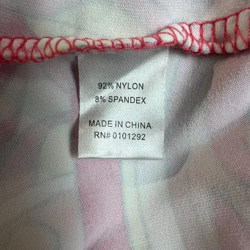 Lulu B Dress Womens XL Pink Colorful Psychedelic Ruffle Neck UPF50 Beach Travel