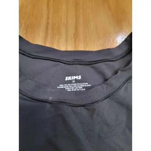 SKIMS Bodysuit Women's 3X Black Short Sleeve Seamless Sculpt Thong Shapewear B82