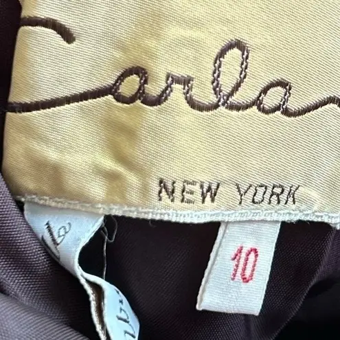 Carlan vintage Leather Pants Womens Silver black Relaxed Fit Button Detail Gray Size 10