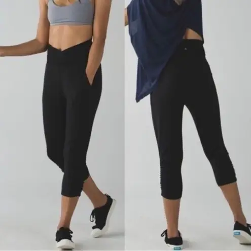 Lululemon  Sunset Salutation Black Cropped Jogger Leggings 4