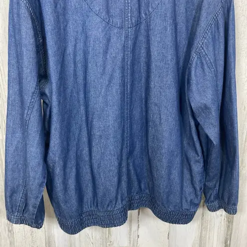 MURATI Vintage Denim Jacket size M Blue Black Studded Velvet Embellished Size M