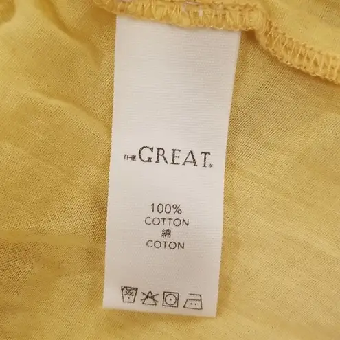 The Great ππ The Tea Dress ~ Misted Yellow with Daisy Bouquet Embroidery L NWT