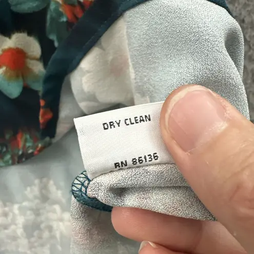 Bryn Walker Bryn Walker 3/4 Bell Flare Sleeve Top Floral Boho Artsy High Low Women's Large