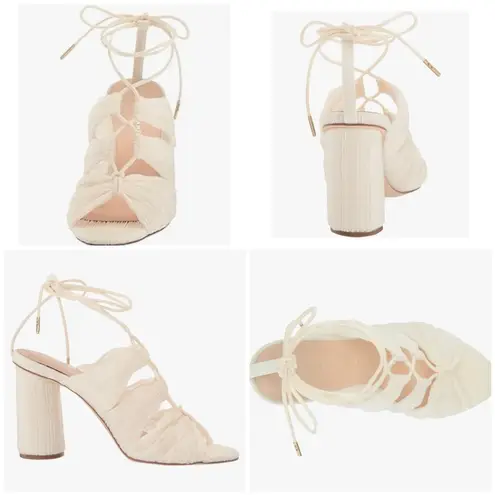 Loeffler Randall Dahlia Pleated Knot Mule with Ankle Strap High Heels