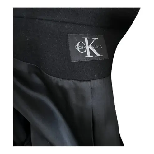 Calvin Klein Vintage 80s  Double Breasted Union Label Black Peacoat Size 8