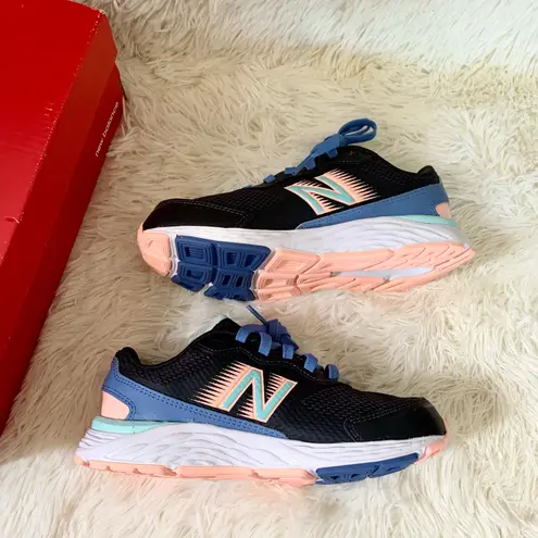 New Balance  680 V6 Lace Up Blue Peach Athletic Shoes Kids US 3 Women US 5