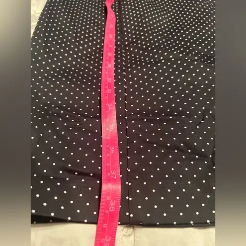 NEW YORK & COMPANY 7th Avenue studio sleeveless belted polka dot dress size 10 Black