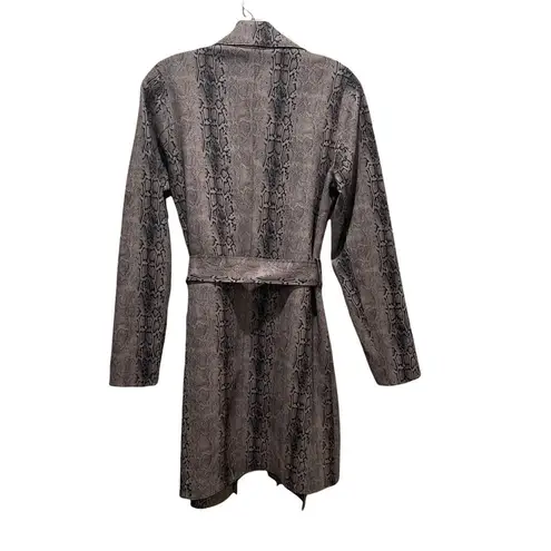 Love Token Snakeskin Print Tie Jacket Brown Size Small