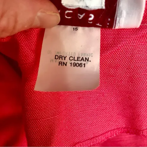 Doncaster Vintage 80s Hot Pink Trench Coat / Dress Gold Military Double Breasted