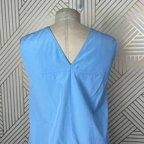 Marni Ruffle Cotton Poplin Tank Top in Lake Blue Size 36 / US 0