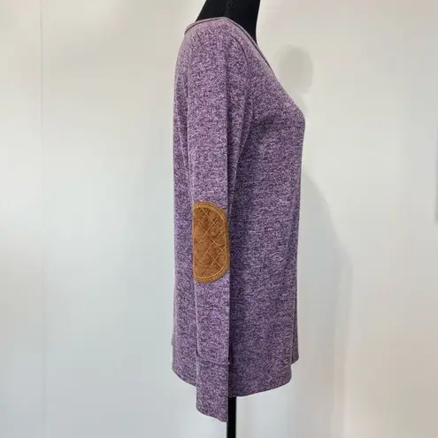 Vanilla Bay Elbow Patch Long Sleeve Lightweight Sweater Sz Small Women’s Purple