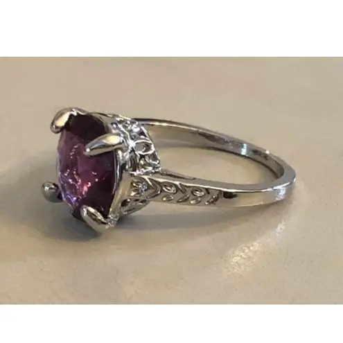 Amethyst New Oval Sterling Silver Ring Size 7
