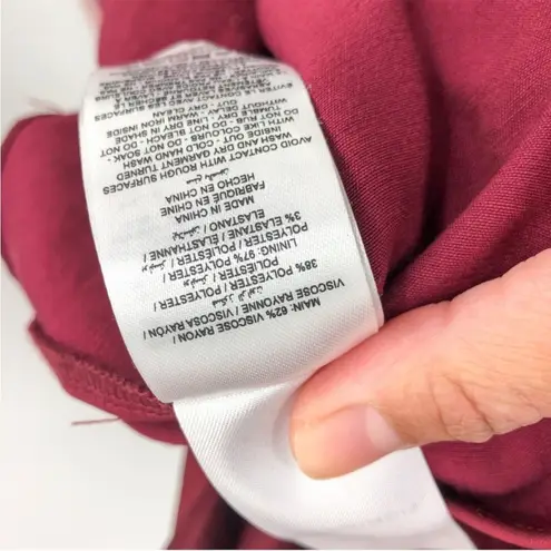 Significant Other | Revolve Elise Formal Wine Red Ruffle Satin Midi Dress 4