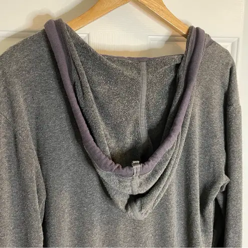 FP Movement by Free People Dark Gray Long Hooded Sweater Size Small Feel Good