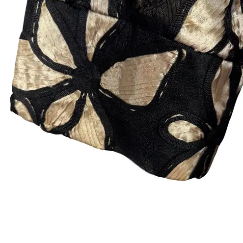 Textured Floral Mesh Jacket Black & Gold Damee Inc Evening Cocktail OX Large