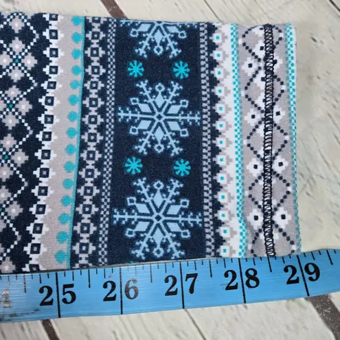 Cuddl Duds ClimateRight by Snowflake Fair Isle Pajama Set S Blue