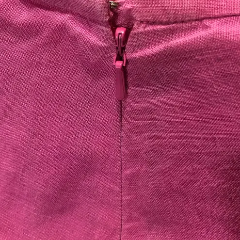 CJ Laing Linen Lined Skirt W/Embroidered Frogs Size 12