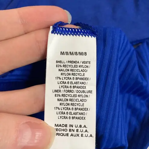 Vitamin A NWT Variegated Saphhire Blue Ecorib Bikini Size Medium (8)