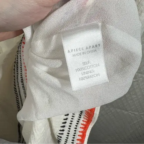 Apiece Apart White Muslin Cotton Nueva Embroidered Dress