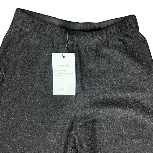 Sleeper Black Sparkle Glitter High Waist Stretchy Wide Flare Pants sz XS NEW Tag