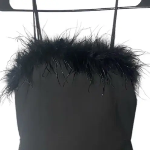 Edikted Black Feather Trim Mini Dress
XS (NWOT)