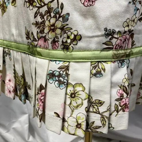 Vintage Y2K Ruth Strapless Floral Dress Womens 6 Garden wedding preppy coquette Green