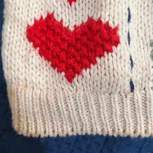 VTG 80s Allison Smith Heart Knit Sweater | L Ramie Blend Made in Korea Red Size L