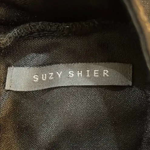 Suzy Shier Suzy Sheer Black and Gold Embellished Sequin Cocktail Dress Size Small