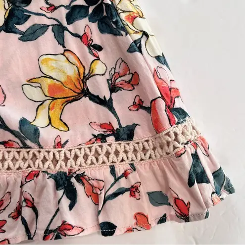 Lulus  Hello Darling Blush Pink Floral Print‎ Off  the Shoulder Dress LARGE