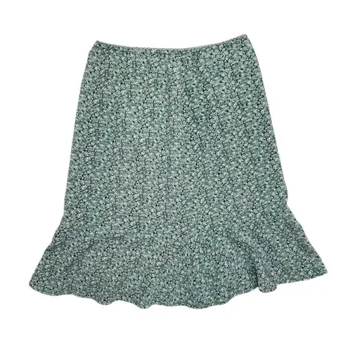 Vintage Blue Vintage Y2K  Grey/Green Floral Knee-Length Girly Skirt