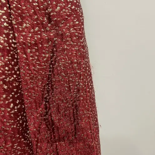 Monique Lhuillier ML Red Metallic High Low Gown Size 6 US $595