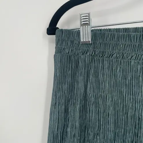 Bailey 44 Women's Teal Crinkle Textured High Waisted Flowy Wide Leg Pants Size M