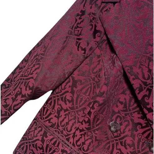 Stunning Burgundy Detailed Blazer Size 6 Cropped Holiday Perfection Red