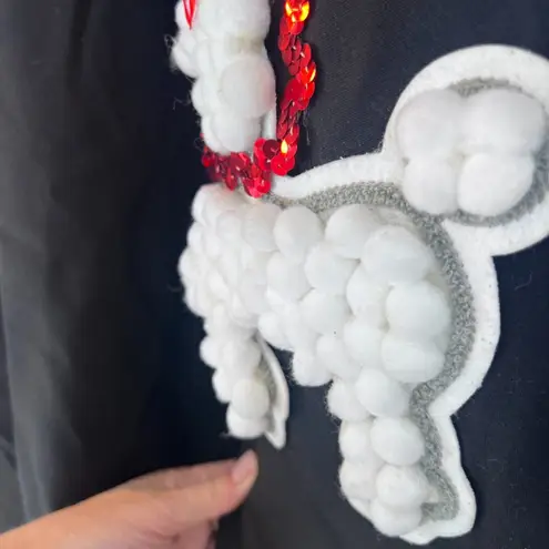 Handmade Poodle Skirt Black Puffy Poodle Sequins Circle Skirt 50s S/M Costume