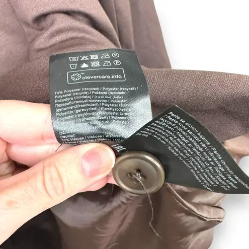 ICHI NWT Java Brown IHKATE SUS Oversized Button Loose Fit Blazer Medium