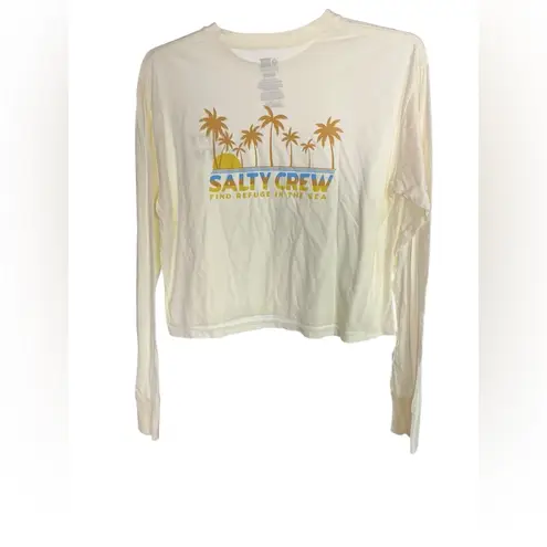 Salty Crew  Cream Crop Top with Colorful Logo - Image 3