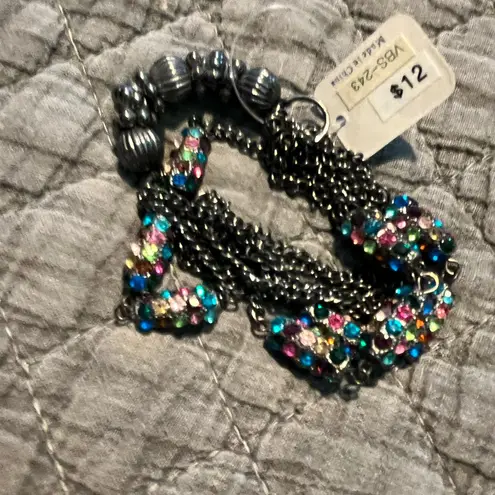 Cherry LA Black and Blue Multi-Strand Bracelet Brand New Bright ColorFul Casual