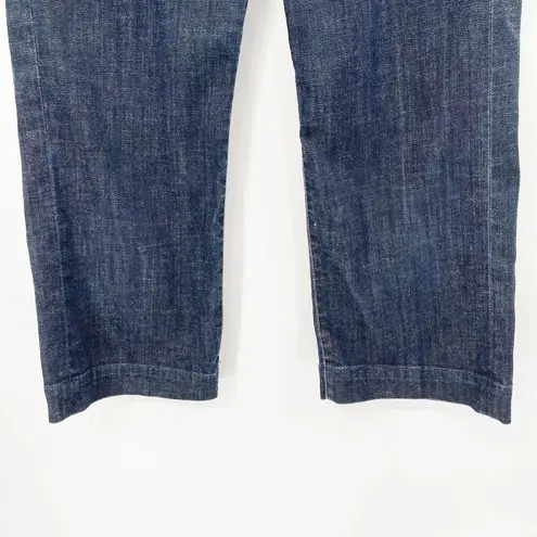 7 For All Mankind  Dojo Cropped Denim Jeans Sz 30 Blue Low Rise Pockets Stretch