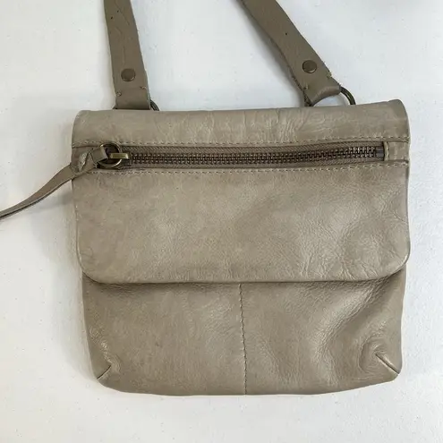 ALLSAINTS Spitalfields Hera Crossbody Bag Leather Distressed Gray Adjustable