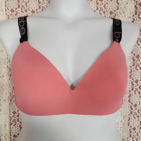 Bebe  pink black activewear padded bra 

size 38D