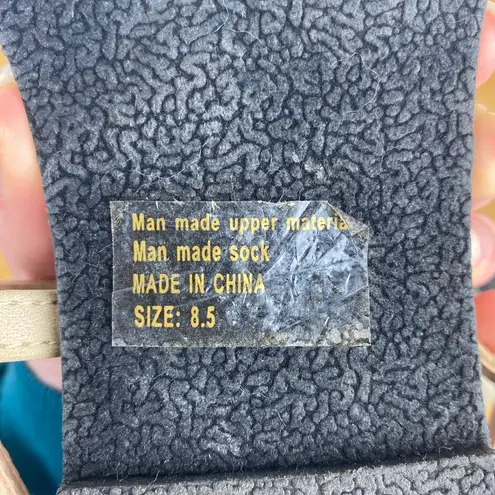 Restricted Boho Blue Coral Fringe Braid Strappy Flat Sandals Buckle Closure 8.5