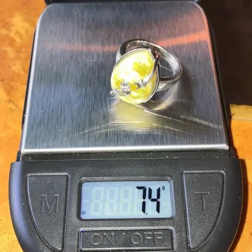 Natural Connemara Marble Sterling Silver Claddagh Ring Size 7 Green