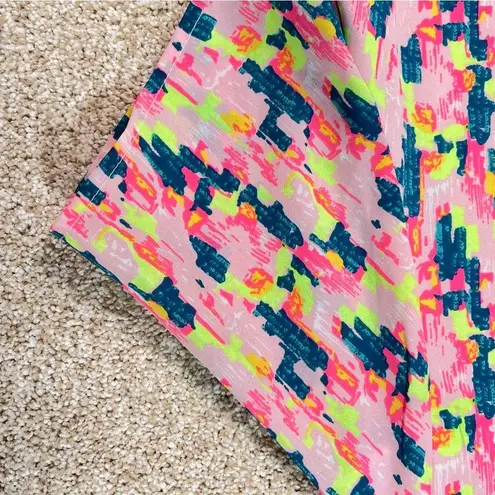 Buddy Love Pink and Green Graphic Mini Dress lined short sleeve neon fun bold Size M